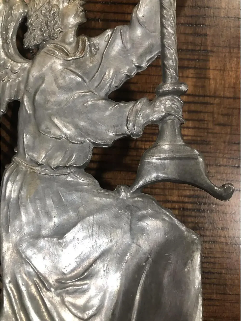 Vtg Pewter Kneeling Angel Candleholder‎ Made In West Germany Celestial Religious